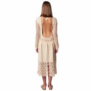 AYNI OPEN BACK MIDI CROCHET DRESS